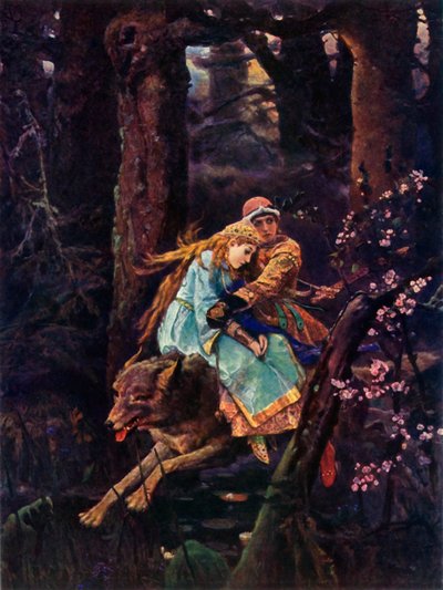 Ivan Tsarevich han er en grå ulv, c1887, 1965. af Viktor Mikhaylovich Vasnetsov