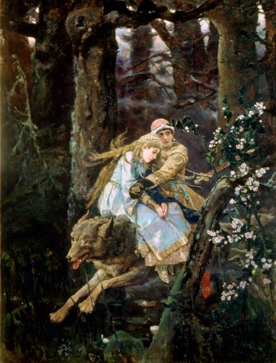 Tsarevich Ivan rider på den grå ulv, 1889 af Viktor Mikhaylovich Vasnetsov