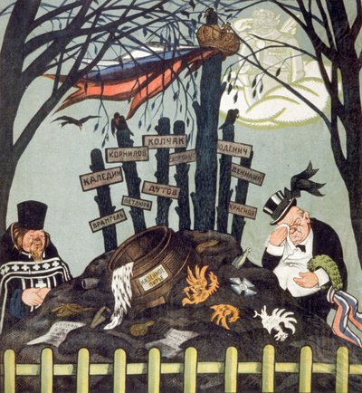 De kontrarevolutionæres grav: Wrangel, Dutov, Kolchak, ca. 1920-1921 (plakat) af Viktor Nikolaevich Deni