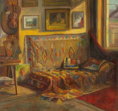 Interiør af Kunstnerens Atelier af Viktor or Jozef Kiss