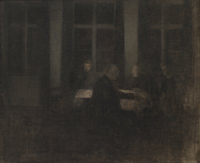 Aften i tegnestuen af Vilhelm Hammershøi