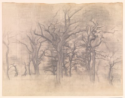 Egetræer af Vilhelm Hammershøi