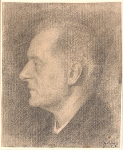 Portræt af Alfred Bramsen, profil m.v. af Vilhelm Hammershøi