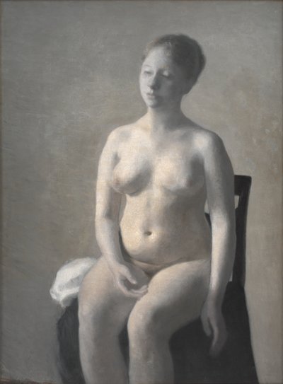 Siddende nøgen kvinde af Vilhelm Hammershøi