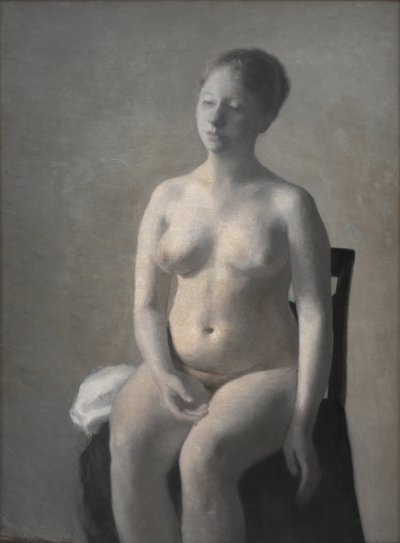 Siddende nøgen kvinde, 1889. af Vilhelm Hammershøi