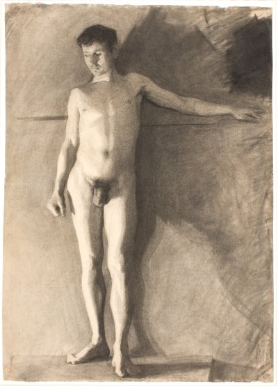 Stående mandlig model af Vilhelm Hammershøi