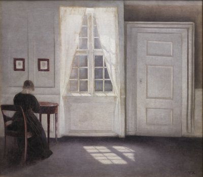 Living room in Strandgade with sunshine on the floor af Vilhelm Hammershøi