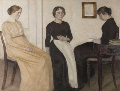 Tre unge kvinder, 1888. af Vilhelm Hammershøi