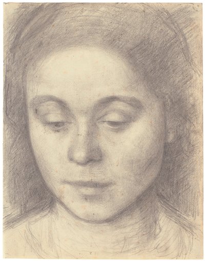 Portræt af Ida, kunstnerens hustru, 1898 (blyant) af Vilhelm Hammershoi