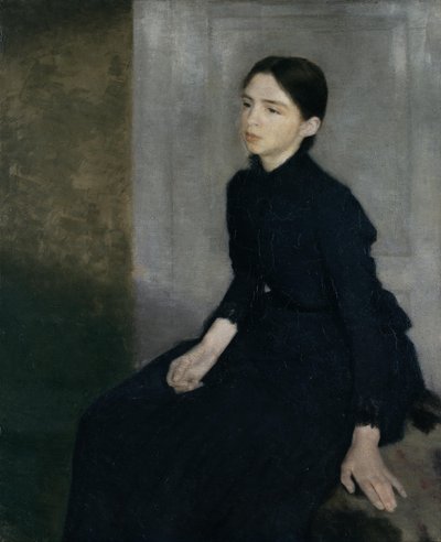 Portræt af en ung kvinde, kunstnerens søster Anna Hammershoi af Vilhelm Hammershoi