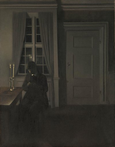 Møntsamleren, 1904 af Vilhelm Hammershoi