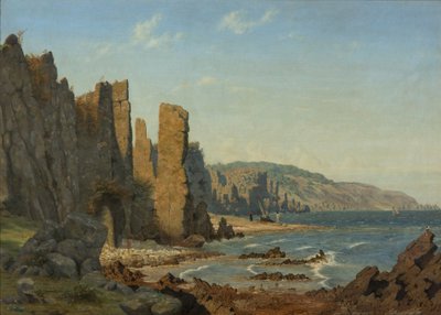Strandformation på Bornholm. Scene fra Rø af Vilhelm Kyhn