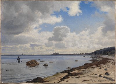 Sjællands nordkyst med udsigt til Kronborg af Vilhelm Kyhn