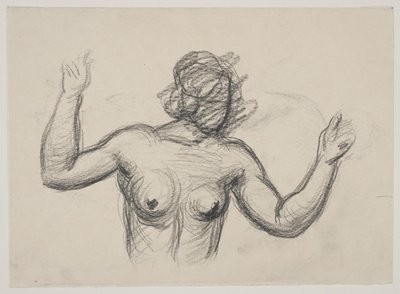 Kvindelig figur, halvfigur, som løfter armene af Vilhelm Lundstrøm