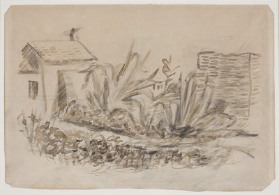 Landskab med hus t.v. Sydfrankrig af Vilhelm Lundstrøm