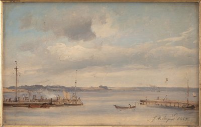 En bådhavn. Humlebæk, Sjælland af Vilhelm Petersen