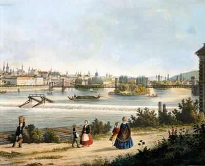 Prag ved Moldava-floden (Vltava), af Vincent Morstadt, Tjekkiet af Vincenc Morstadt