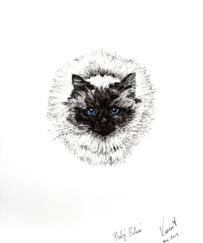 Babybold, 2015, (blæk på papir) af Vincent Alexander Booth