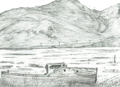 Båd på tørt land, Isle of Mull, 2007 af Vincent Alexander Booth