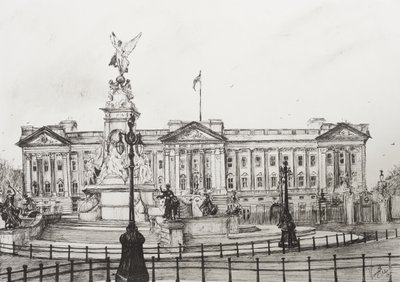 Buckingham Palace, London, 2006, (blæk på papir) af Vincent Alexander Booth