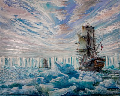 Erebus og Terror opdager Antarctic Ice Shelf, 2020 af Vincent Alexander Booth