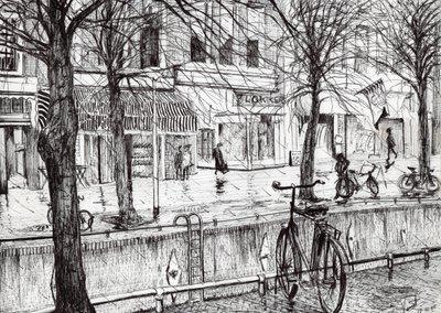 Harlingen Holland, 2005, (blæk på papir) af Vincent Alexander Booth