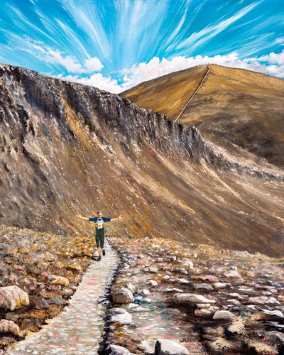 John in the Mourne mountains, 2024 (olie på lærred) af Vincent Alexander Booth