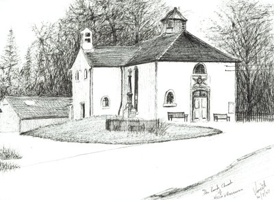 Killin & Ardeonaig Parish Church, 2007, (Blæk på papir) af Vincent Alexander Booth