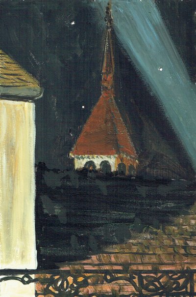 Laignes Frankrig tagudsigt om natten, 2006 af Vincent Alexander Booth