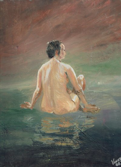 Naked, 2006, (akryl på lærredstavle) af Vincent Alexander Booth