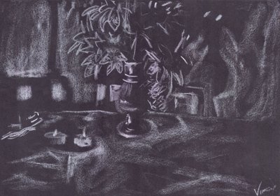 Plant i rummet ved levende lys af Vincent Alexander Booth