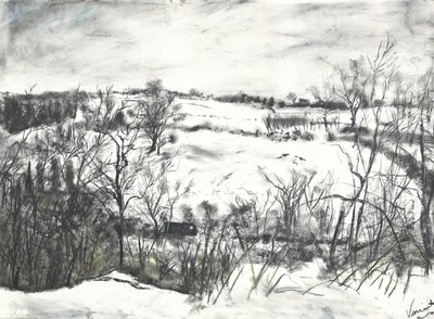 Sne over land ved Osmotherley af Vincent Alexander Booth