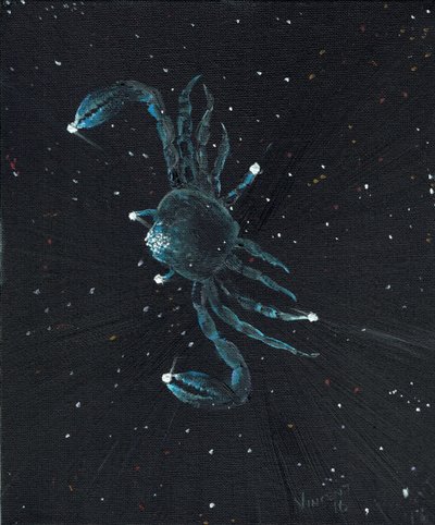 Stjernetegn Cancer, 2016, (olie på lærred) af Vincent Alexander Booth