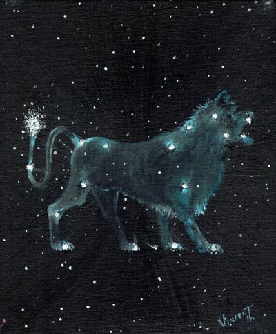 Stjernetegn Leo, 2016, (olie på lærred) af Vincent Alexander Booth
