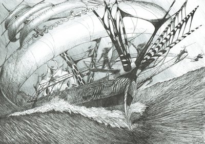 Storm Creators Antarctic Ocean, 2017, (Blæk på papir af Vincent Alexander Booth