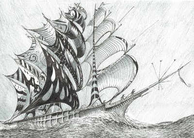 Storm Creators Caribbean Sea, 2017, (Blæk på papir) af Vincent Alexander Booth