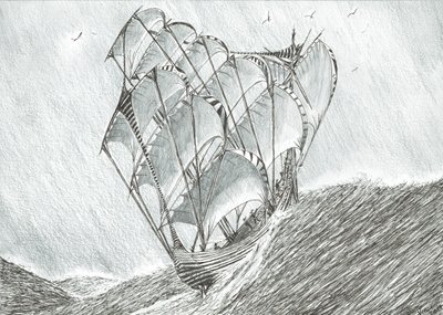 Storm Creators Coral Sea, 2017, (Blæk på papir) af Vincent Alexander Booth