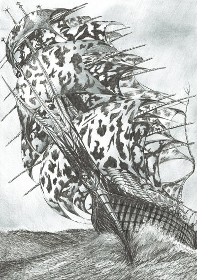Storm Creators North Sea, 2017, (Blæk på papir) af Vincent Alexander Booth