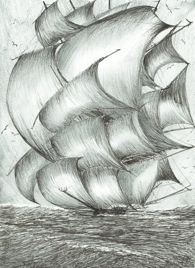 Storm Creators Sea of Okhotsk, 2017, (Blæk på papir) af Vincent Alexander Booth
