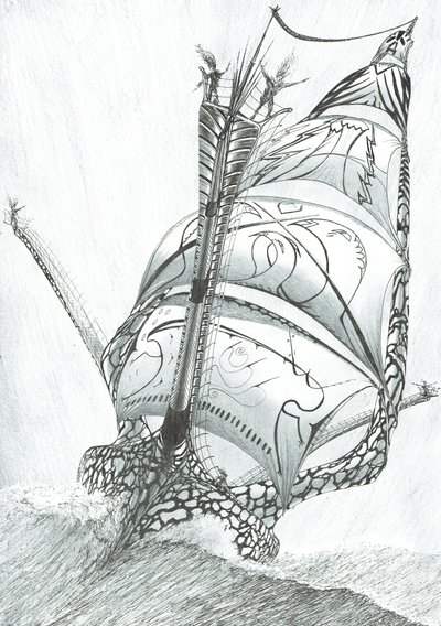 Storm Creators Sibuyan Sea, 2017, (Blæk på papir) af Vincent Alexander Booth