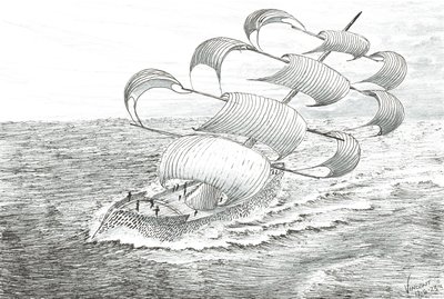 Storm Creators Yathkyed, 2023 (blæk og blyant på papir) af Vincent Alexander Booth