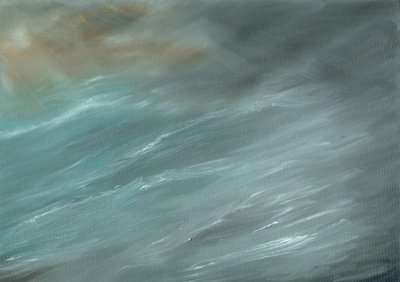 Storm i dybt hav, 2017, (olie på lærred) af Vincent Alexander Booth