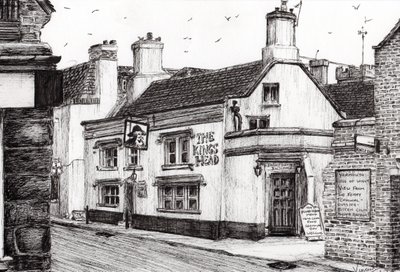 The Kings Head Yarmouth, 2008, (blæk på papir) af Vincent Alexander Booth