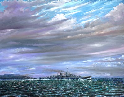 USS Juneau Guadalcanal 1942, 2019 af Vincent Alexander Booth