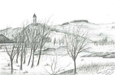 Wallace Monument; 2007; (blæk på papir) af Vincent Alexander Booth