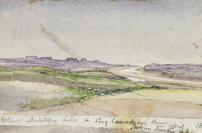 Antelope Hills and Big Canadian River, 1869 (akvarel på papir) af Vincent Colyer