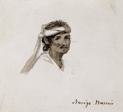 Navajo Warrior, 1869-1871 (akvarel) af Vincent Colyer