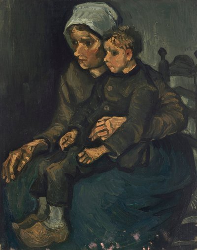 Bondekvinde med barn på skødet, 1885. af Vincent van Gogh
