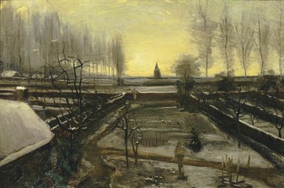 Præstegårdshaven i Nuenen i sneen, 1885. af Vincent van Gogh