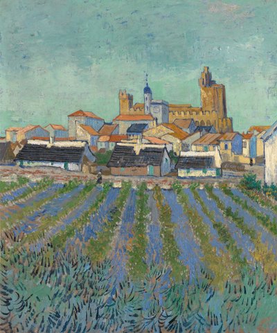 Udsigt over Saintes-Maries-de-la-Mer, 1888. af Vincent van Gogh